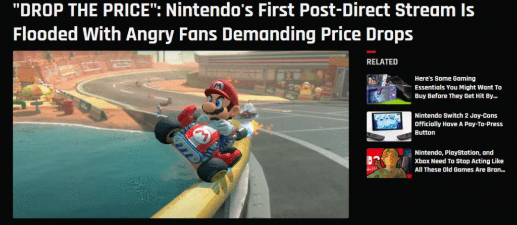 Tariffs and Brand Reputation Risk: From Economic Burden to Crisis Trigger 1 Tariffs and brand reputation risk: Nintendo